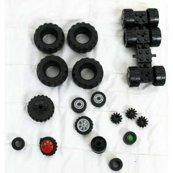 Lot of Lego Wheels Multiple Sizes Trailer 8 Wheels Parts Accessories Vehicles - Picture 2 of 9